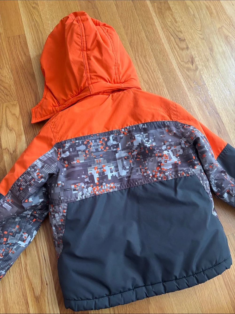 4T Snozu Orange and Gray Puffer Snow Jacket